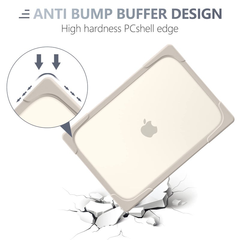 Batianda Heavy Duty Case for MacBook Pro 13 inch M1/M2 Chip 2022 2020 Model A2338 A2289 A2251, Ergonomic Foldable Kickstand (Holds 22lbs) Matte Translucent Protective Cover Keyboard Skin, Khaki - Image 5